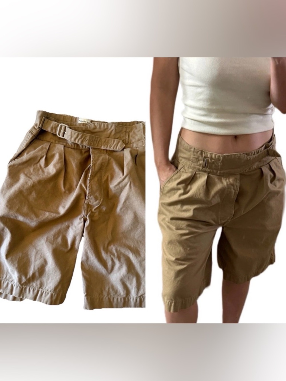 Vintage Marithe Francois Girbaud Baggy Shorts Unisex 36-38 Tan Bermuda M+FG Y2K